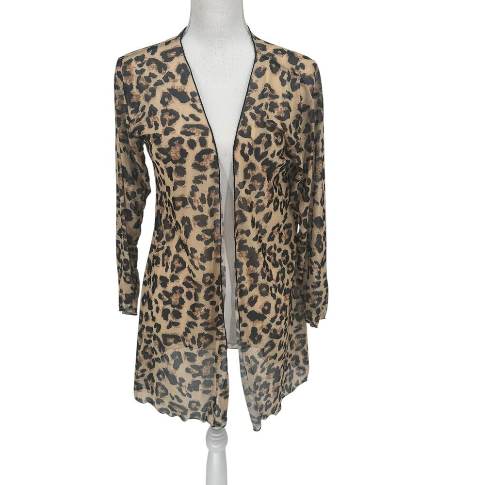 NWOT Hayden Cheetah Print Semi Sheer Drapy Kimono Sz Medium